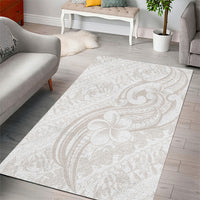 Hawaii Plumeria Lokelani Pikake Lei Area Rug Sandy Beige Polynesian Tattoo LT9 - Polynesian Pride