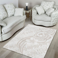 Hawaii Plumeria Lokelani Pikake Lei Area Rug Sandy Beige Polynesian Tattoo LT9 - Polynesian Pride