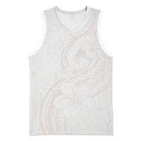 Hawaii Plumeria Lokelani Pikake Lei Basketball Jersey Sandy Beige Polynesian Tattoo