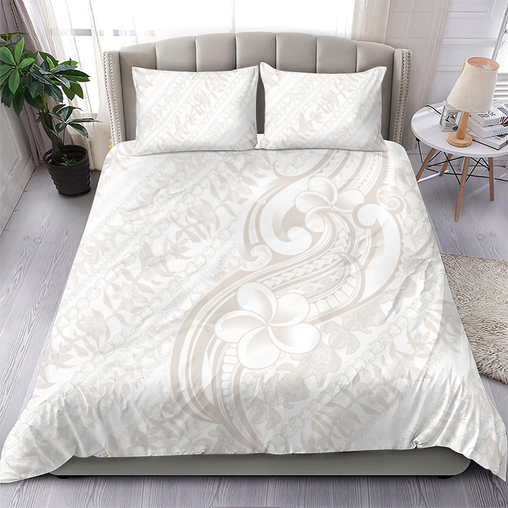 Hawaii Plumeria Lokelani Pikake Lei Bedding Set Sandy Beige Polynesian Tattoo LT9 - Polynesian Pride