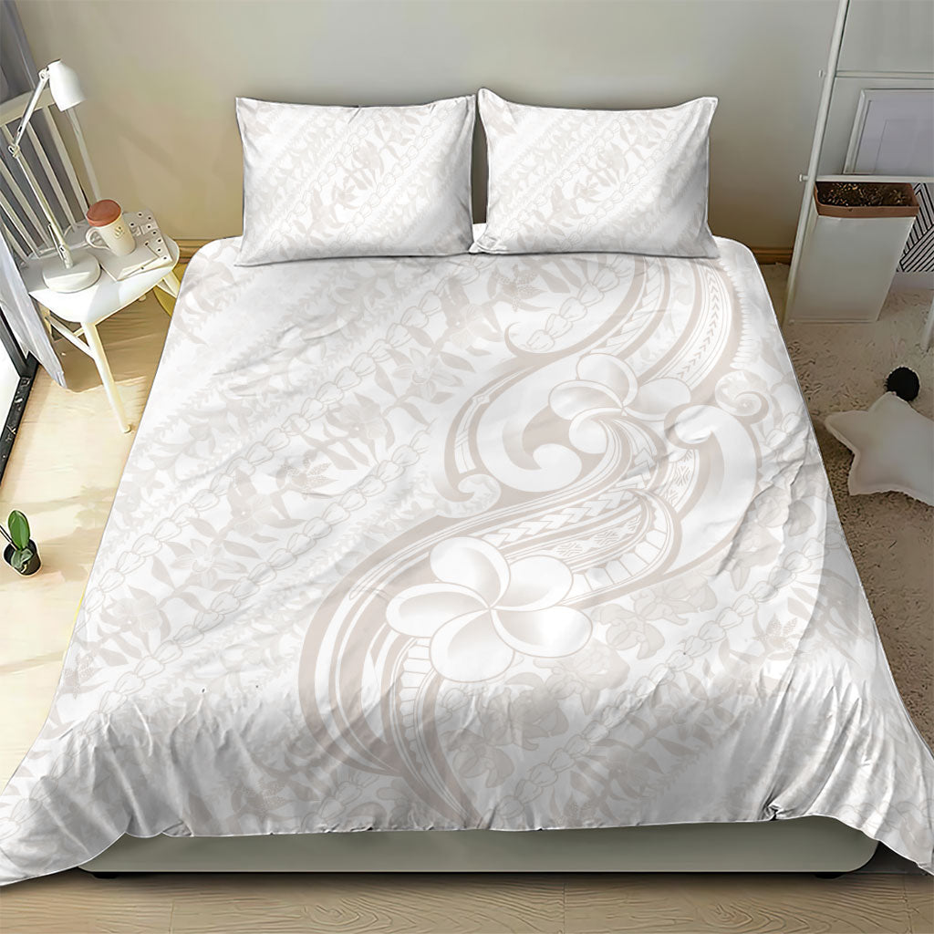 Hawaii Plumeria Lokelani Pikake Lei Bedding Set Sandy Beige Polynesian Tattoo LT9 - Polynesian Pride