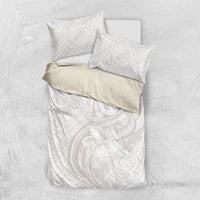 Hawaii Plumeria Lokelani Pikake Lei Bedding Set Sandy Beige Polynesian Tattoo LT9 US Twin 172cm x 218cm Beige - Polynesian Pride