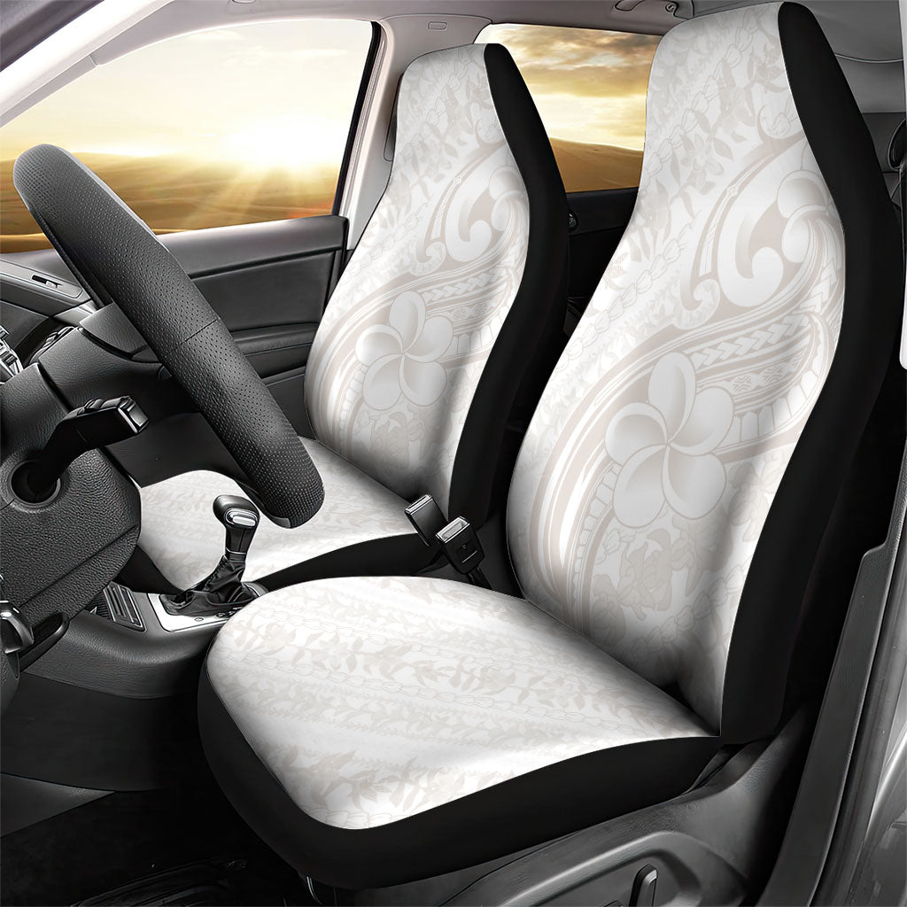 Hawaii Plumeria Lokelani Pikake Lei Car Seat Cover Sandy Beige Polynesian Tattoo