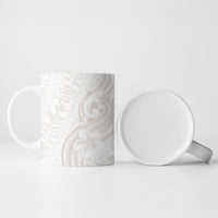 Hawaii Plumeria Lokelani Pikake Lei Ceramic Mug Sandy Beige Polynesian Tattoo LT9 - Polynesian Pride