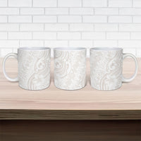 Hawaii Plumeria Lokelani Pikake Lei Ceramic Mug Sandy Beige Polynesian Tattoo LT9 - Polynesian Pride