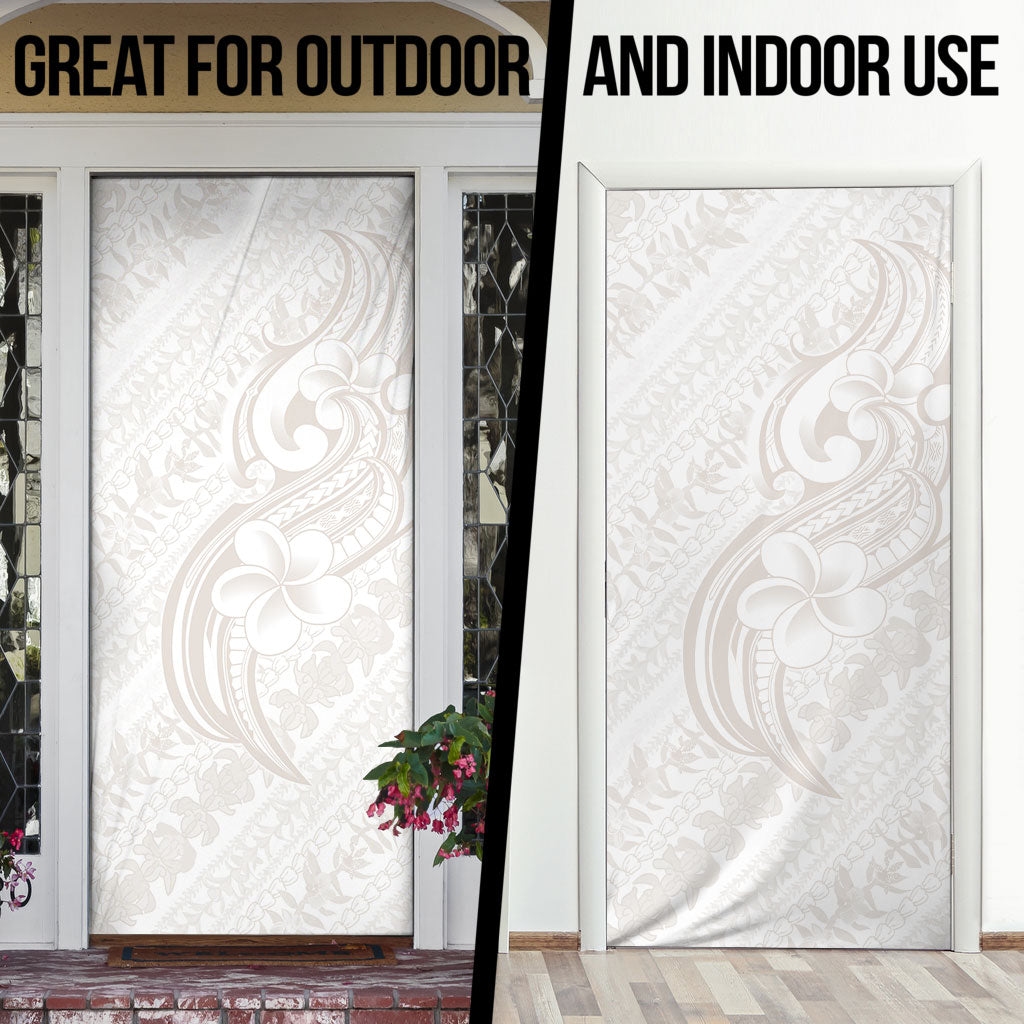 Hawaii Plumeria Lokelani Pikake Lei Door Cover Sandy Beige Polynesian Tattoo