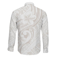 Hawaii Plumeria Lokelani Pikake Lei Family Matching Long Sleeve Bodycon Dress and Hawaiian Shirt Sandy Beige Polynesian Tattoo LT9 - Polynesian Pride