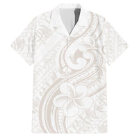 Hawaii Plumeria Lokelani Pikake Lei Family Matching Off Shoulder Maxi Dress and Hawaiian Shirt Sandy Beige Polynesian Tattoo LT9 Dad's Shirt - Short Sleeve Beige - Polynesian Pride