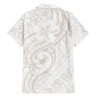Hawaii Plumeria Lokelani Pikake Lei Family Matching Off Shoulder Maxi Dress and Hawaiian Shirt Sandy Beige Polynesian Tattoo LT9 - Polynesian Pride