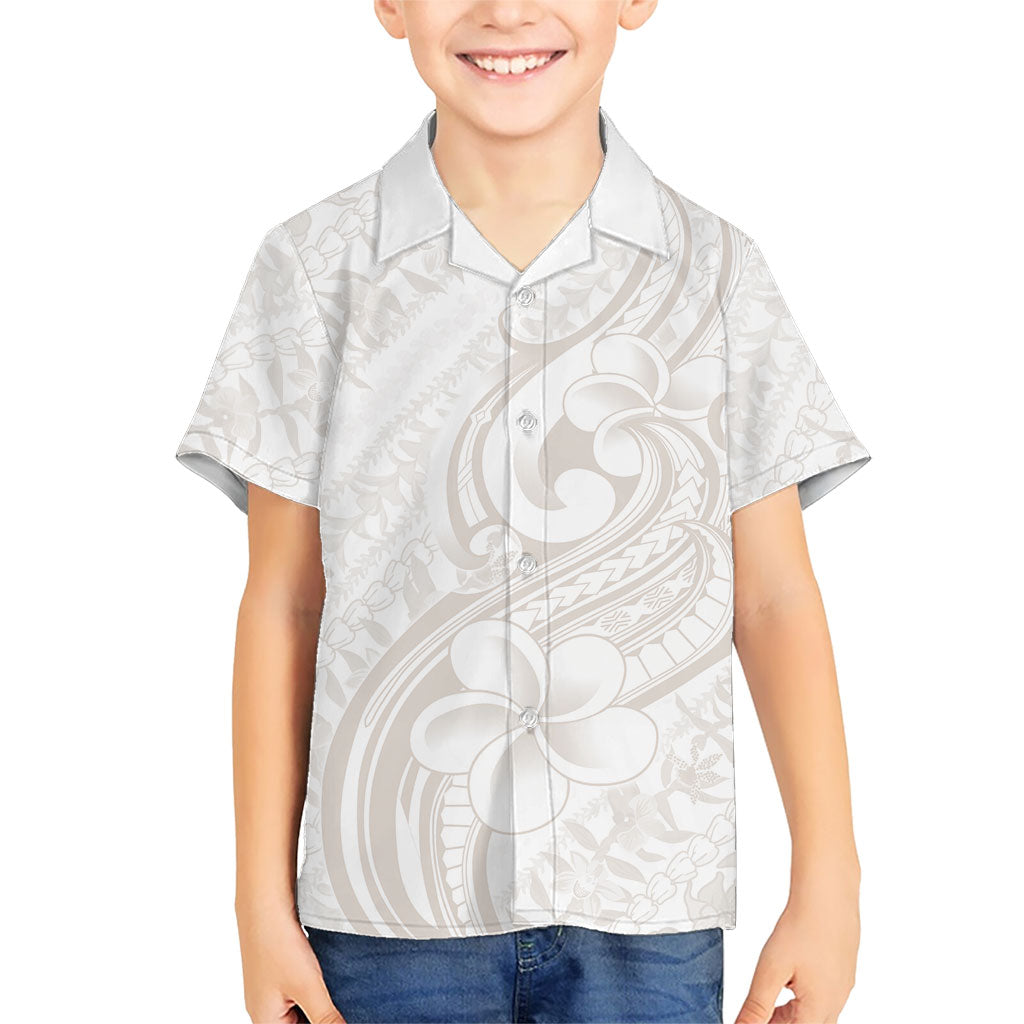 Hawaii Plumeria Lokelani Pikake Lei Kid Hawaiian Shirt Sandy Beige Polynesian Tattoo