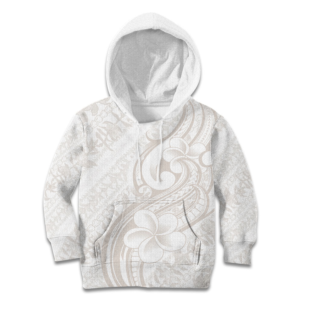 Hawaii Plumeria Lokelani Pikake Lei Kid Hoodie Sandy Beige Polynesian Tattoo