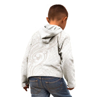 Hawaii Plumeria Lokelani Pikake Lei Kid Hoodie Sandy Beige Polynesian Tattoo