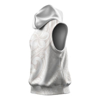 Hawaii Plumeria Lokelani Pikake Lei Sleeveless Hoodie Sandy Beige Polynesian Tattoo LT9 - Polynesian Pride