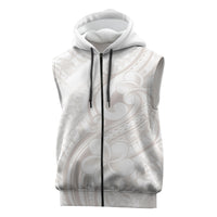 Hawaii Plumeria Lokelani Pikake Lei Sleeveless Zip Hoodie Sandy Beige Polynesian Tattoo LT9 Beige - Polynesian Pride