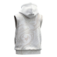 Hawaii Plumeria Lokelani Pikake Lei Sleeveless Zip Hoodie Sandy Beige Polynesian Tattoo LT9 - Polynesian Pride