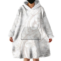 Hawaii Plumeria Lokelani Pikake Lei Wearable Blanket Hoodie Sandy Beige Polynesian Tattoo LT9 - Polynesian Pride