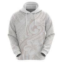 Hawaii Plumeria Lokelani Pikake Lei Zip Hoodie Sandy Beige Polynesian Tattoo