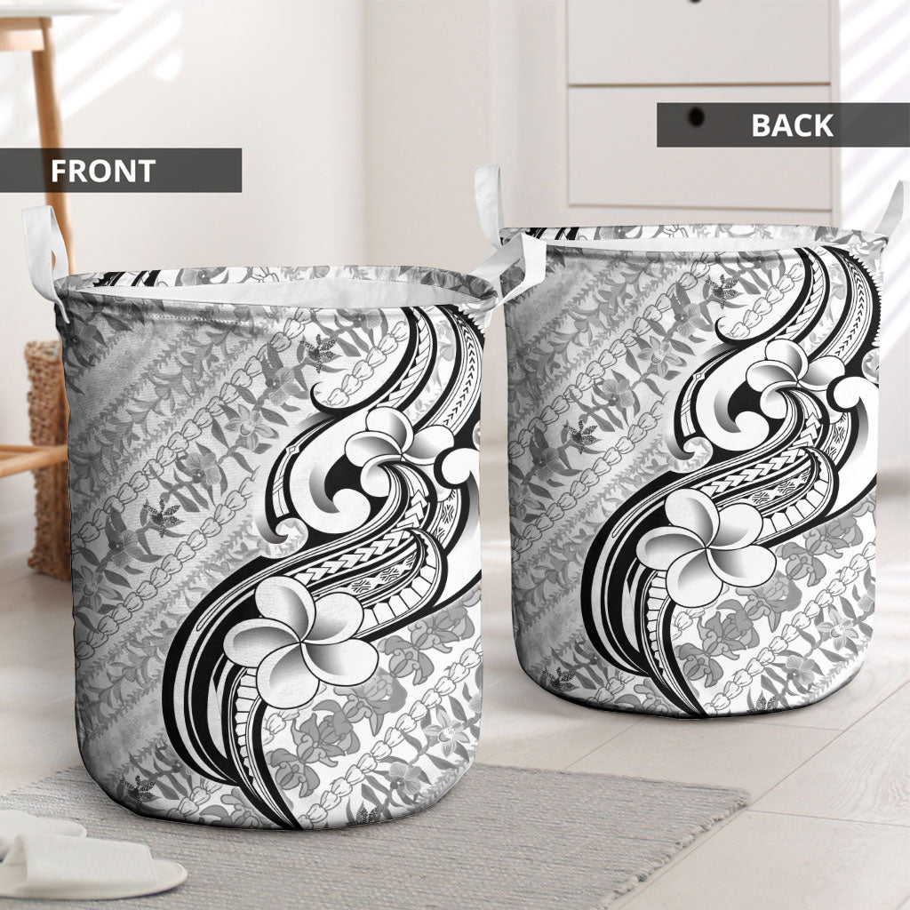 Hawaii Plumeria Lokelani Pikake Lei Laundry Basket Ele'ele Polynesian Tattoo