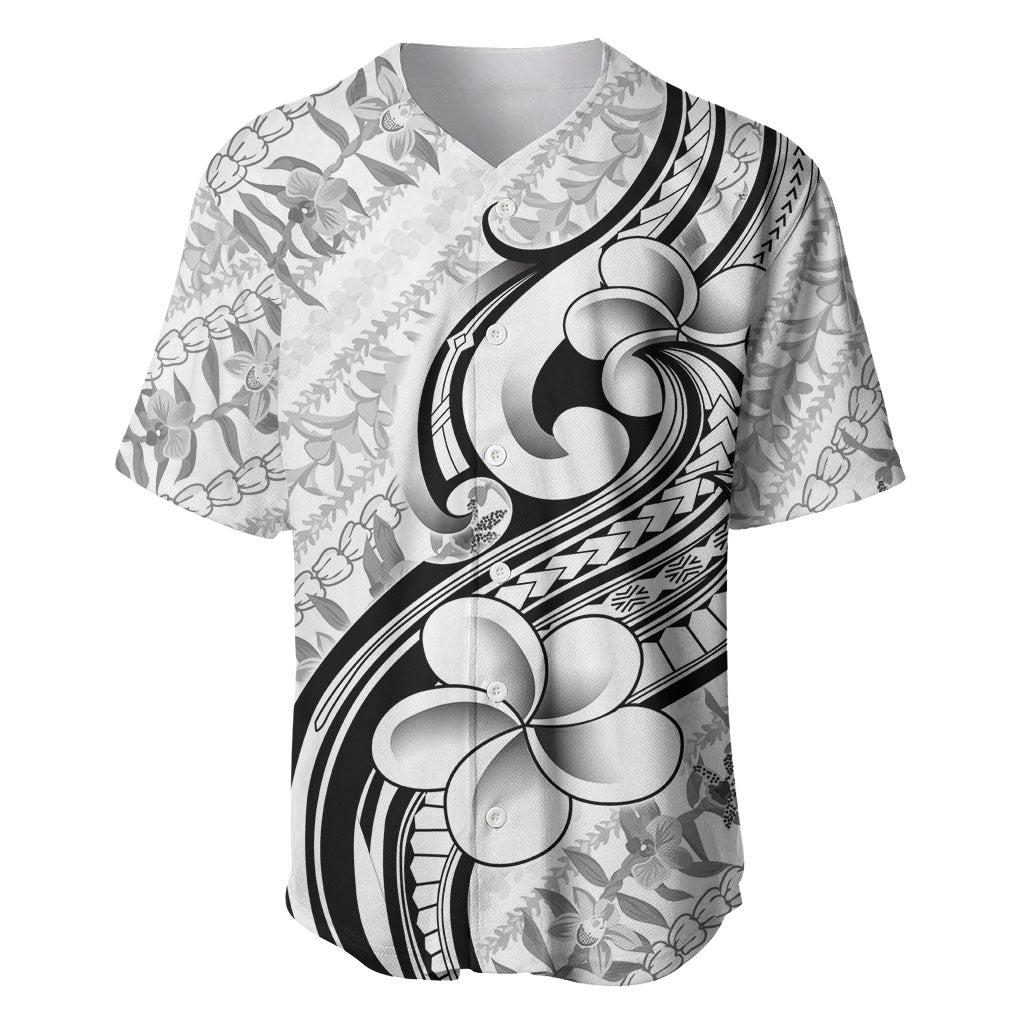 Hawaii Plumeria Lokelani Pikake Lei Baseball Jersey Ele'ele Polynesian Tattoo