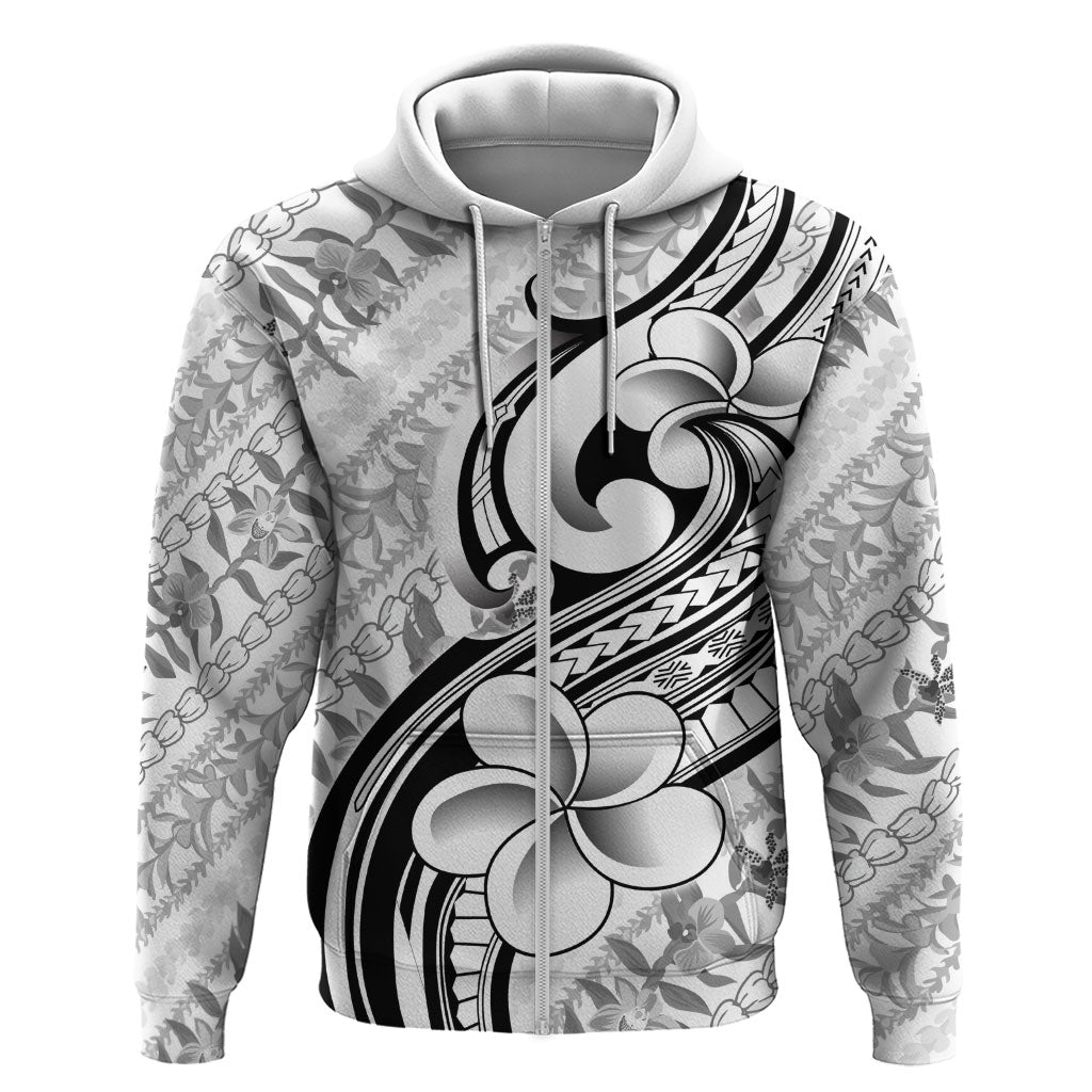 Hawaii Plumeria Lokelani Pikake Lei Hoodie Ele'ele Polynesian Tattoo