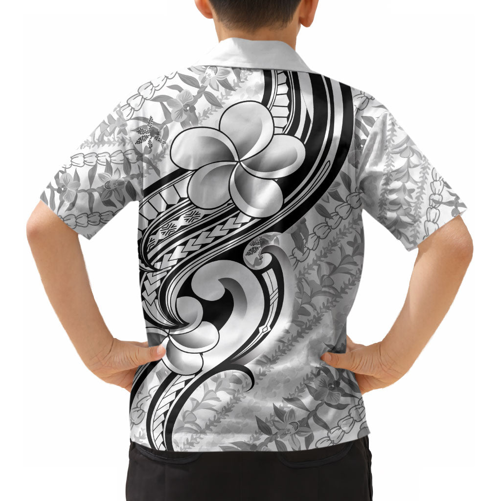 Hawaii Plumeria Lokelani Pikake Lei Kid Hawaiian Shirt Ele'ele Polynesian Tattoo LT9 - Polynesian Pride