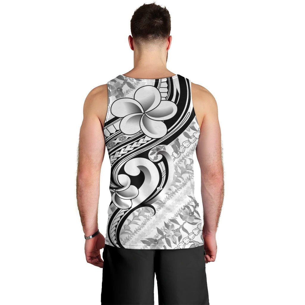 Hawaii Plumeria Lokelani Pikake Lei Men Tank Top Ele'ele Polynesian Tattoo