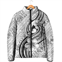 Hawaii Plumeria Lokelani Pikake Lei Padded Jacket Ele'ele Polynesian Tattoo LT9 - Polynesian Pride