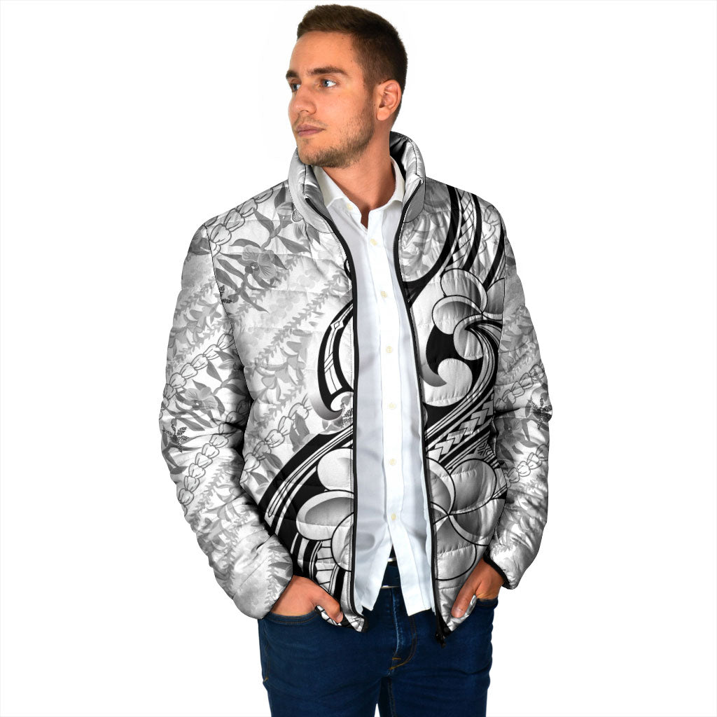 Hawaii Plumeria Lokelani Pikake Lei Padded Jacket Ele'ele Polynesian Tattoo LT9 - Polynesian Pride