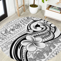 Hawaii Plumeria Lokelani Pikake Lei Round Carpet Ele'ele Polynesian Tattoo