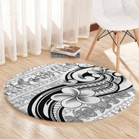 Hawaii Plumeria Lokelani Pikake Lei Round Carpet Ele'ele Polynesian Tattoo