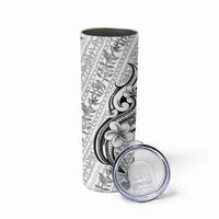 Hawaii Plumeria Lokelani Pikake Lei Skinny Tumbler Ele'ele Polynesian Tattoo LT9 - Polynesian Pride