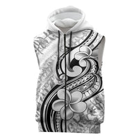 Hawaii Plumeria Lokelani Pikake Lei Sleeveless Zip Hoodie Ele'ele Polynesian Tattoo