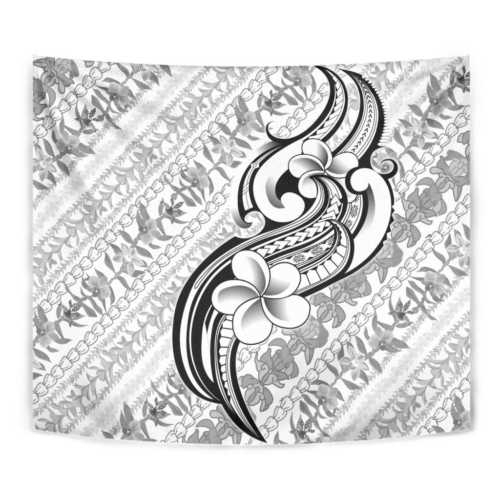Hawaii Plumeria Lokelani Pikake Lei Tapestry Ele'ele Polynesian Tattoo