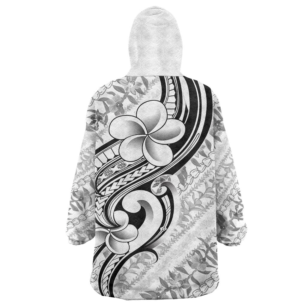 Hawaii Plumeria Lokelani Pikake Lei Wearable Blanket Hoodie Ele'ele Polynesian Tattoo