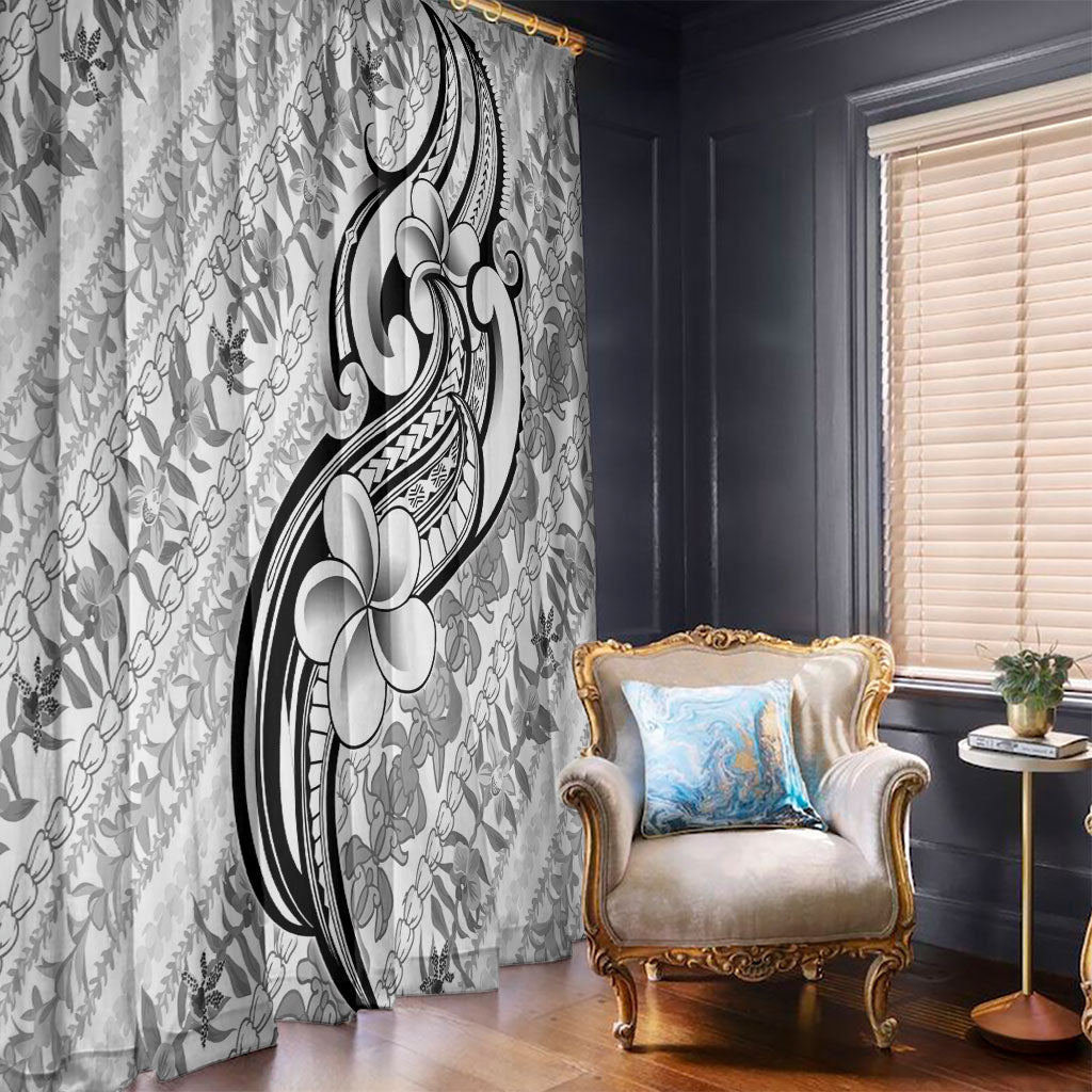 Hawaii Plumeria Lokelani Pikake Lei Window Curtain Ele'ele Polynesian Tattoo LT9 - Polynesian Pride