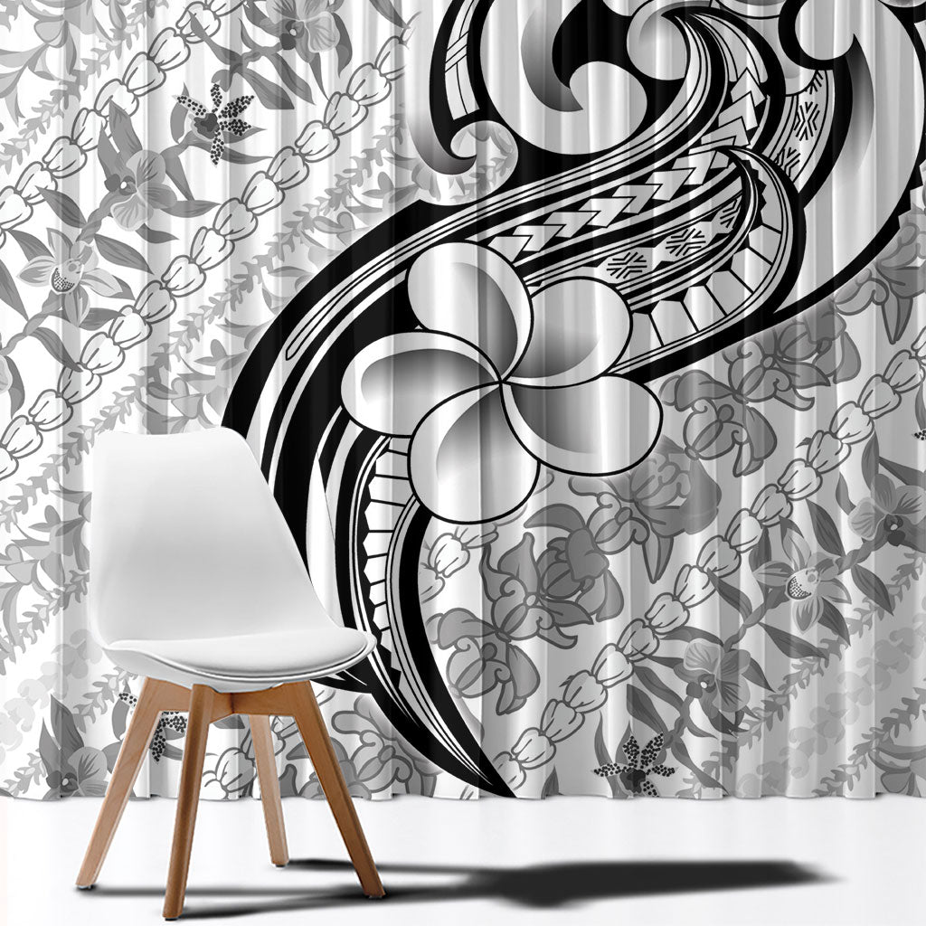 Hawaii Plumeria Lokelani Pikake Lei Window Curtain Ele'ele Polynesian Tattoo LT9 - Polynesian Pride
