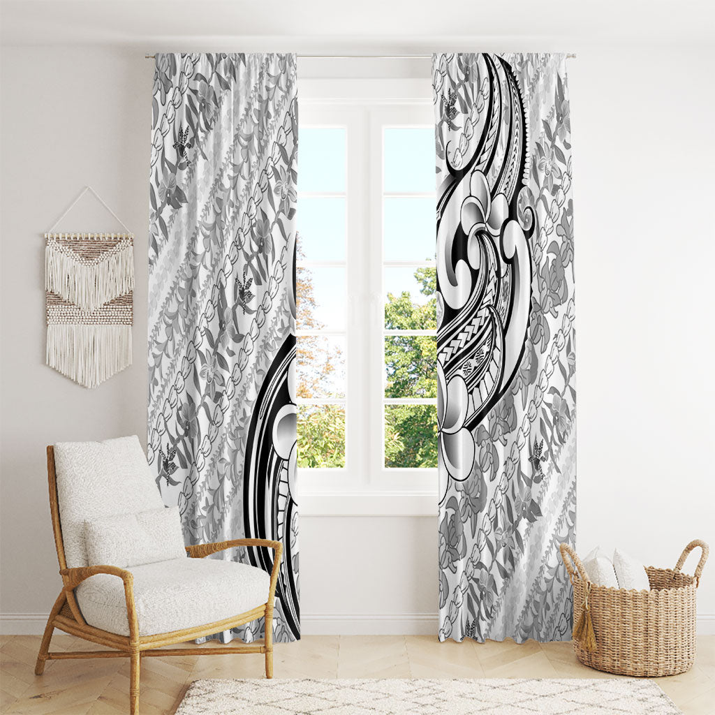 Hawaii Plumeria Lokelani Pikake Lei Window Curtain Ele'ele Polynesian Tattoo LT9 - Polynesian Pride