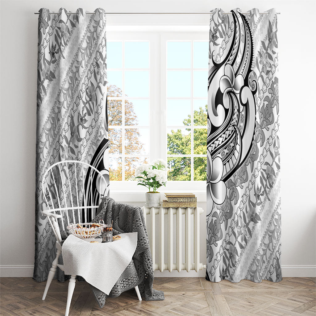Hawaii Plumeria Lokelani Pikake Lei Window Curtain Ele'ele Polynesian Tattoo LT9 - Polynesian Pride