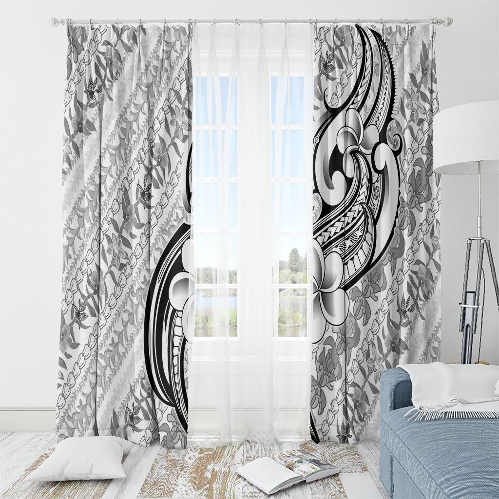 Hawaii Plumeria Lokelani Pikake Lei Window Curtain Ele'ele Polynesian Tattoo LT9 - Polynesian Pride
