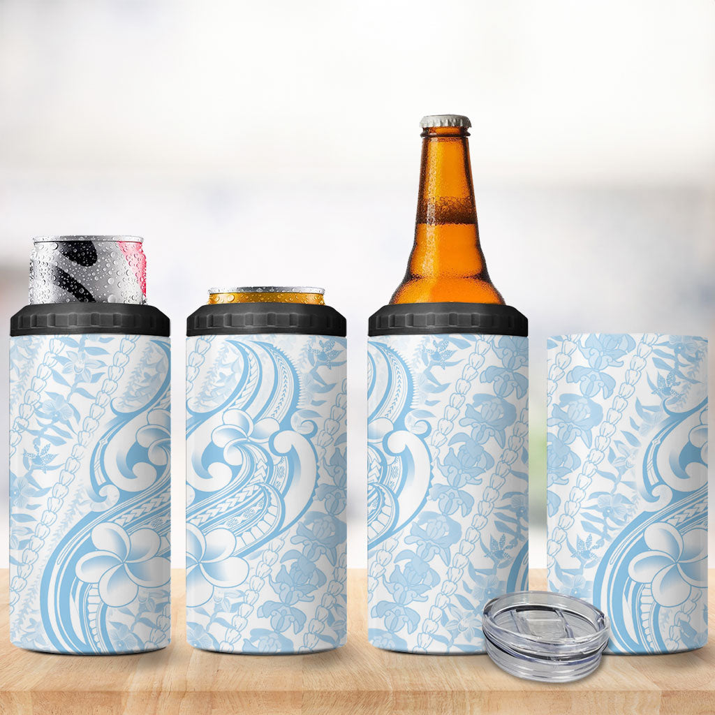Hawaii Plumeria Lokelani Pikake Lei 4 in 1 Can Cooler Tumbler Uliuli Polynesian Tattoo LT9 - Polynesian Pride