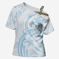 Hawaii Plumeria Lokelani Pikake Lei Cross Shoulder Shirt Uliuli Polynesian Tattoo
