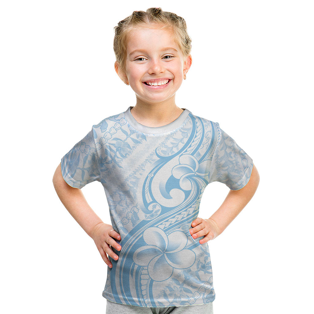 Hawaii Plumeria Lokelani Pikake Lei Kid T Shirt Uliuli Polynesian Tattoo