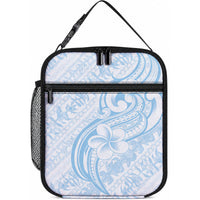Hawaii Plumeria Lokelani Pikake Lei Lunch Bag Uliuli Polynesian Tattoo LT9 10.2 × 8.3 × 4.3 inch Blue - Polynesian Pride