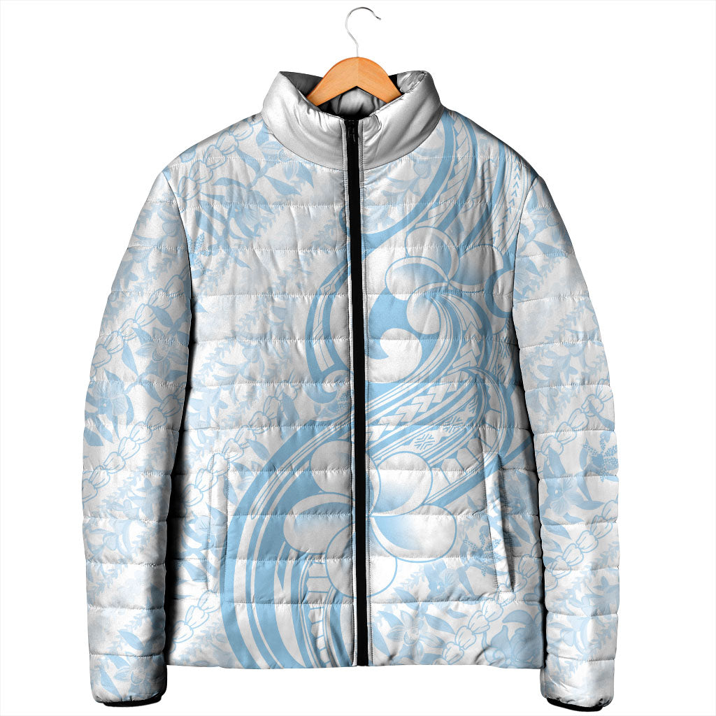 Hawaii Plumeria Lokelani Pikake Lei Padded Jacket Uliuli Polynesian Tattoo