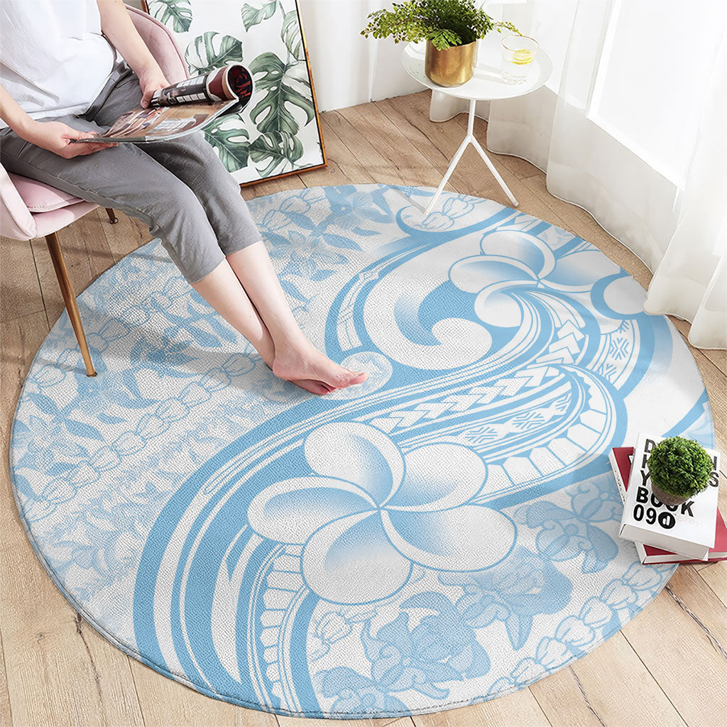 Hawaii Plumeria Lokelani Pikake Lei Round Carpet Uliuli Polynesian Tattoo LT9 - Polynesian Pride