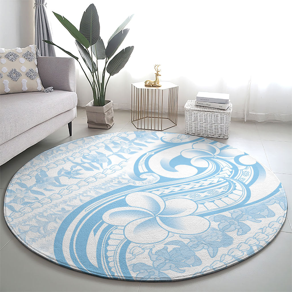 Hawaii Plumeria Lokelani Pikake Lei Round Carpet Uliuli Polynesian Tattoo LT9 - Polynesian Pride