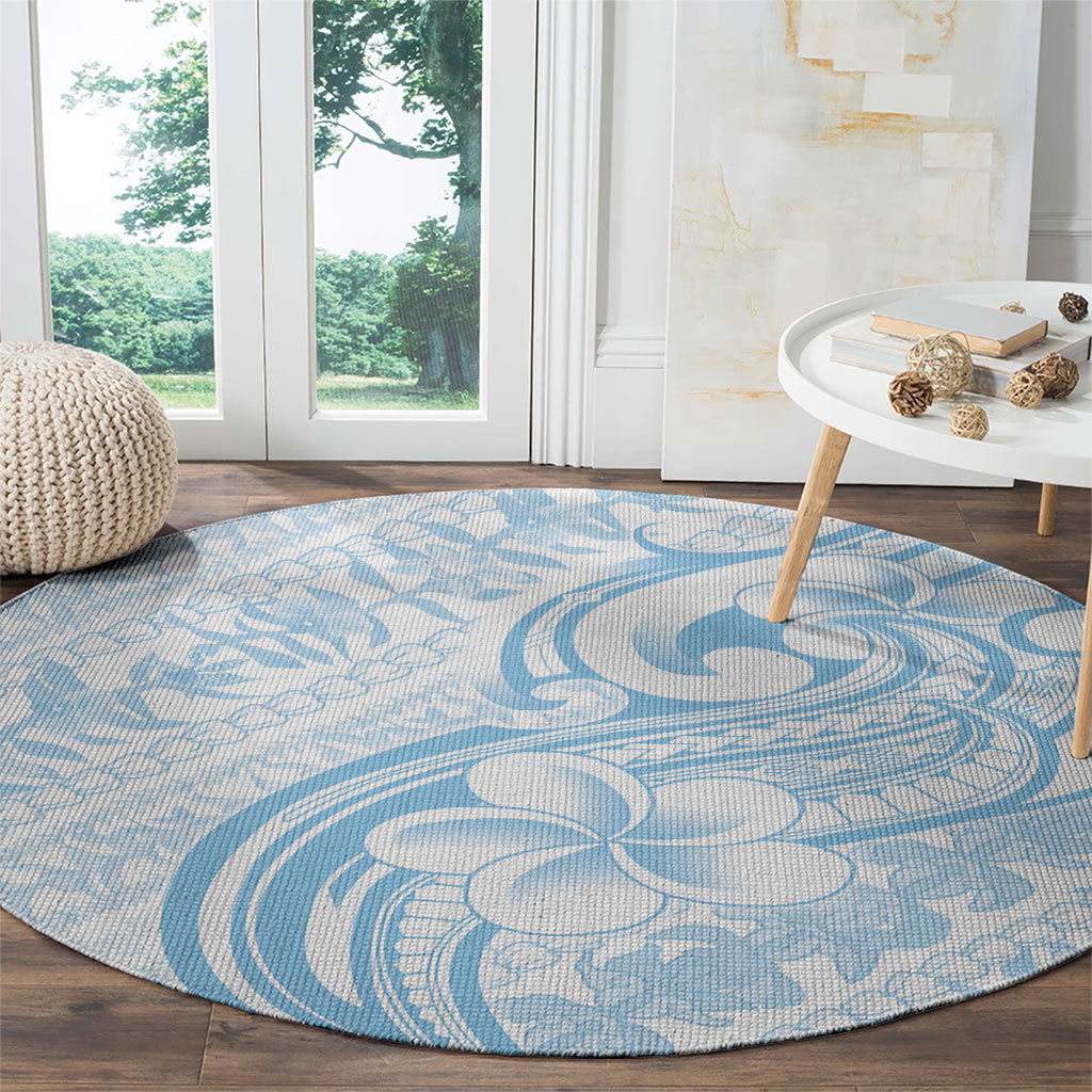 Hawaii Plumeria Lokelani Pikake Lei Round Carpet Uliuli Polynesian Tattoo LT9 - Polynesian Pride
