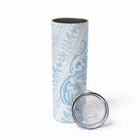 Hawaii Plumeria Lokelani Pikake Lei Skinny Tumbler Uliuli Polynesian Tattoo LT9 - Polynesian Pride