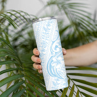 Hawaii Plumeria Lokelani Pikake Lei Skinny Tumbler Uliuli Polynesian Tattoo LT9 - Polynesian Pride