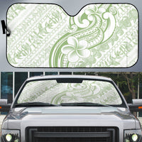 Hawaii Plumeria Lokelani Pikake Lei Auto Sun Shade Oma'oma'o Polynesian Tattoo LT9 Green - Polynesian Pride